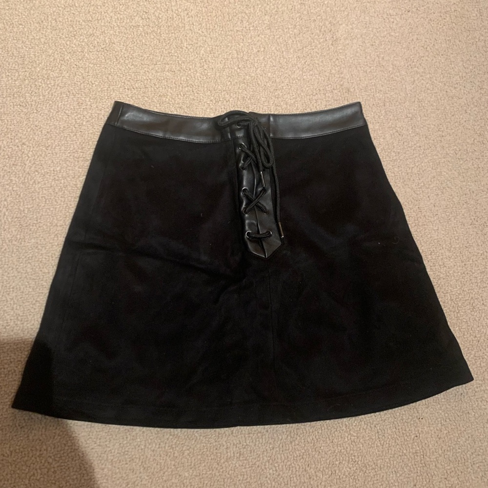 WYLDR suede and leather black skirt